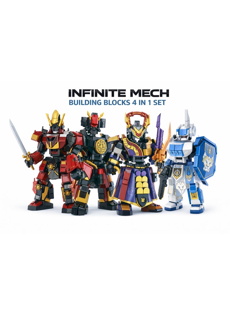 Infinite Mech Building Blocks – 4 In 1 Mecha Warriors Set (Fc1513 / Fc1514 / Fc1515 / Fc1516) - Image 1